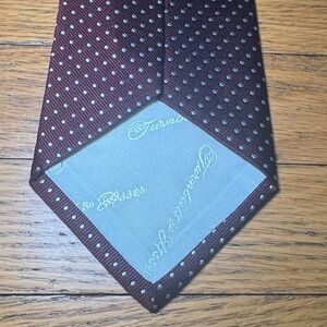 Stunning Turnbull & Asser Burgundy and White Polka Dot Silk Tie